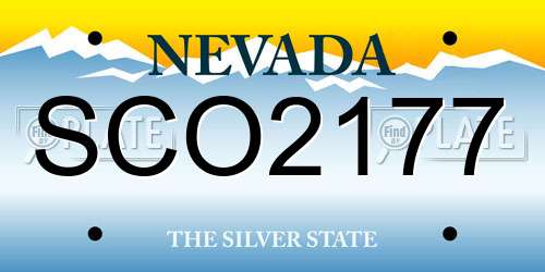 SCO2177 Nevada License Plate