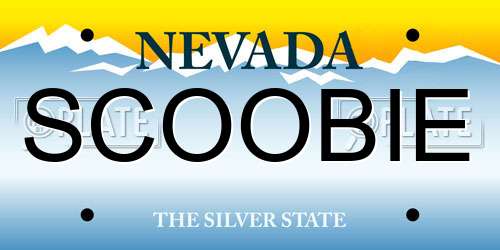 SCOOBIE Nevada License Plate