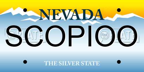 SCOPIOO Nevada License Plate