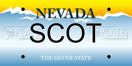 SCOT Nevada License Plate