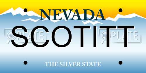 SCOTITT Nevada License Plate