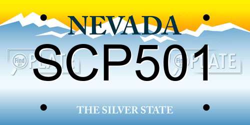 SCP501 Nevada License Plate