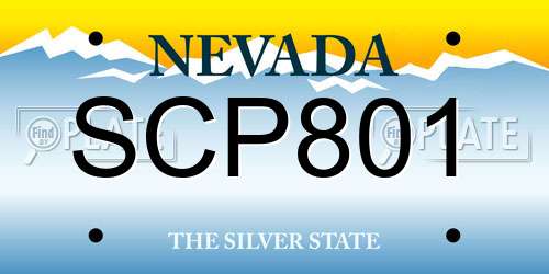 SCP801 Nevada License Plate