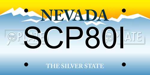 SCP80I Nevada License Plate