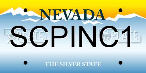 SCPINC1 Nevada License Plate