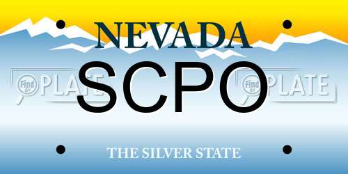 SCPO Nevada License Plate