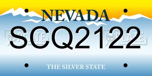 SCQ2122 Nevada License Plate