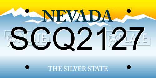 SCQ2127 Nevada License Plate