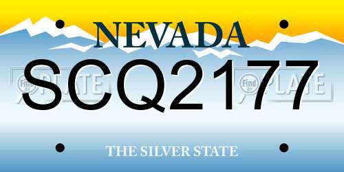 SCQ2177 Nevada License Plate