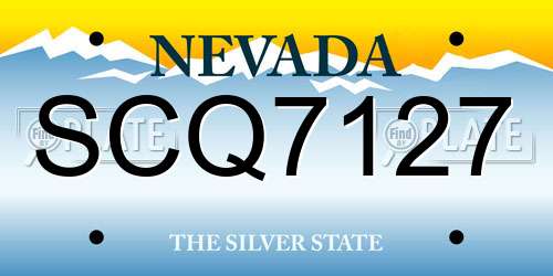 SCQ7127 Nevada License Plate