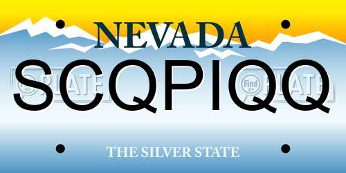 SCQPIQQ Nevada License Plate