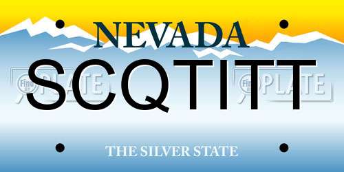 SCQTITT Nevada License Plate