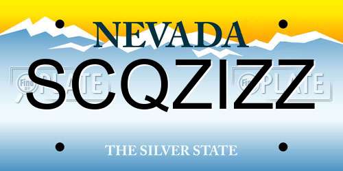 SCQZIZZ Nevada License Plate