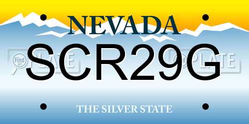 SCR29G Nevada License Plate