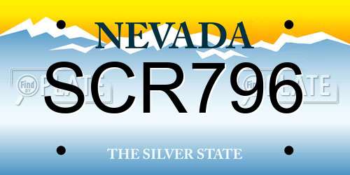 SCR796 Nevada License Plate