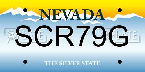 SCR79G Nevada License Plate