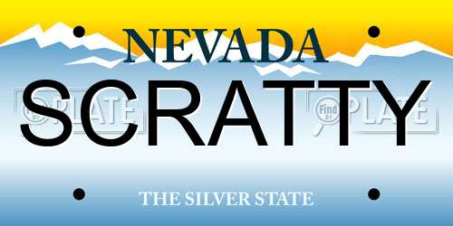 SCRATTY Nevada License Plate