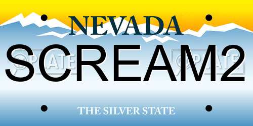SCREAM2 Nevada License Plate