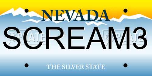 SCREAM3 Nevada License Plate
