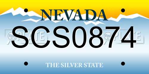 SCS0874 Nevada License Plate