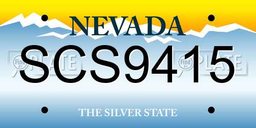SCS9415 Nevada License Plate