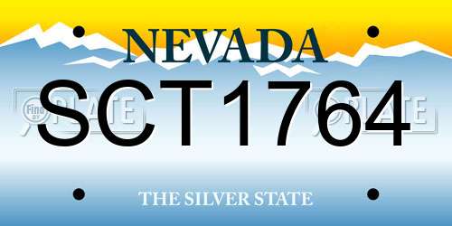 SCT1764 Nevada License Plate