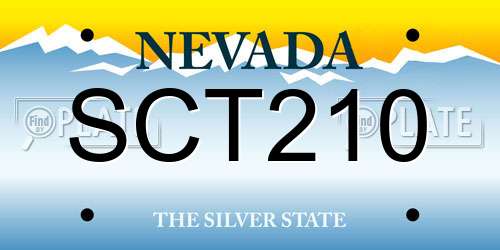 SCT210 Nevada License Plate
