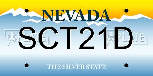 SCT21D Nevada License Plate
