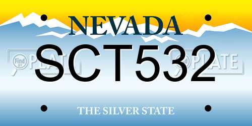 SCT532 Nevada License Plate