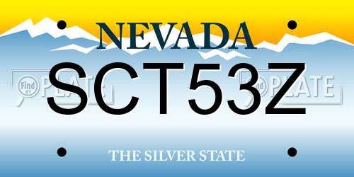 SCT53Z Nevada License Plate