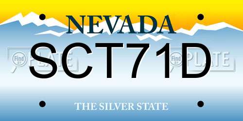 SCT71D Nevada License Plate