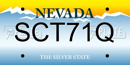 SCT71Q Nevada License Plate