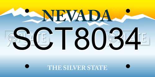 SCT8034 Nevada License Plate