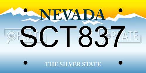 SCT837 Nevada License Plate