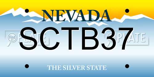 SCTB37 Nevada License Plate