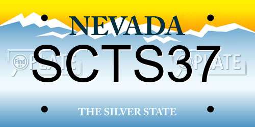SCTS37 Nevada License Plate