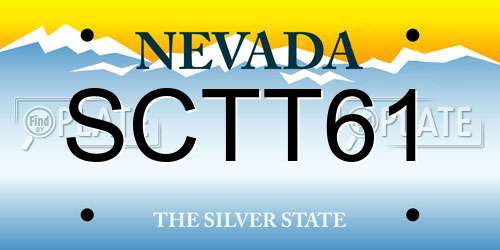 SCTT61 Nevada License Plate