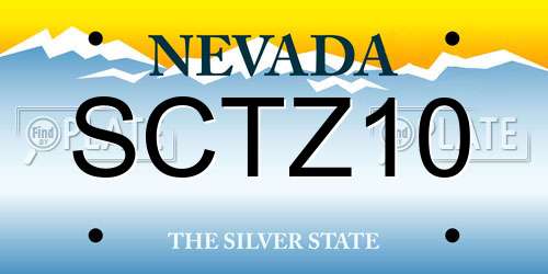 SCTZ10 Nevada License Plate