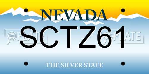 SCTZ61 Nevada License Plate