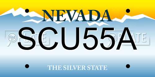 SCU55A Nevada License Plate
