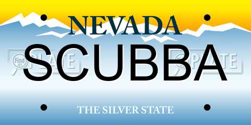 SCUBBA Nevada License Plate