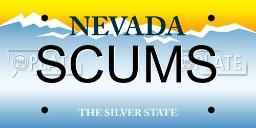 SCUMS Nevada License Plate
