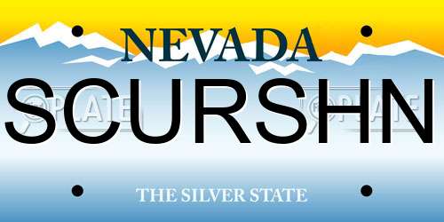 SCURSHN Nevada License Plate