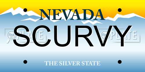 SCURVY Nevada License Plate