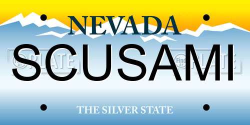 SCUSAMI Nevada License Plate