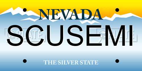 SCUSEMI Nevada License Plate