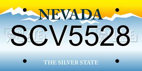SCV5528 Nevada License Plate