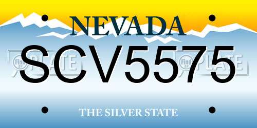 SCV5575 Nevada License Plate
