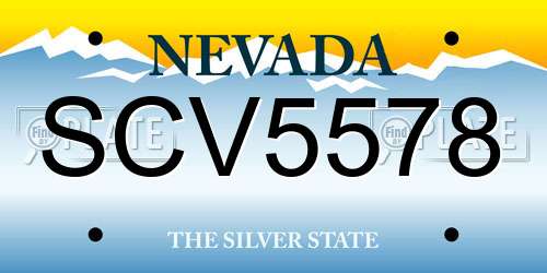 SCV5578 Nevada License Plate