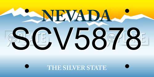 SCV5878 Nevada License Plate